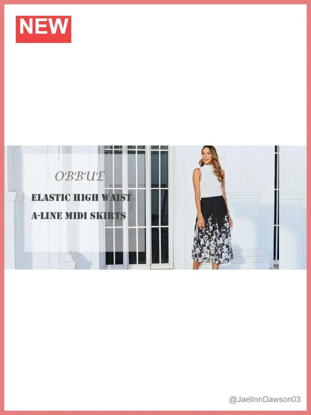 Women's Chiffon Pleated A-Line Midi Skirt Elastic High Waist Flowy